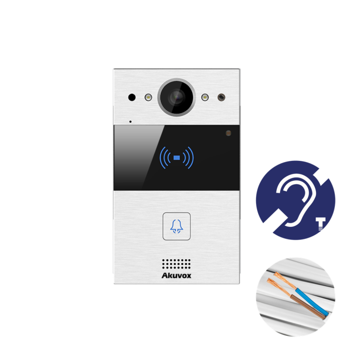 Videophone Boucle Sip 2 Fils 1 Bouton Lecteur De Carte