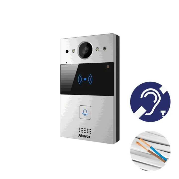 Videophone Boucle Sip 2 Fils 1 Bouton Lecteur De Carte