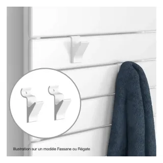 Paire De Patères Pour Les Gammes Regate Et Fassane Spa, Blanc Ral 9016