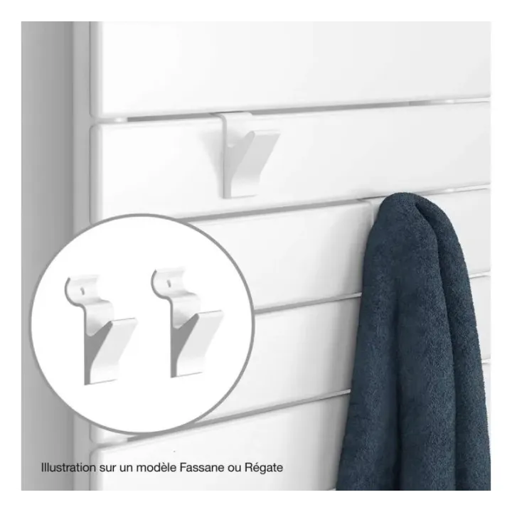 Paire De Patères Pour Les Gammes Regate Et Fassane Spa, Blanc Ral 9016
