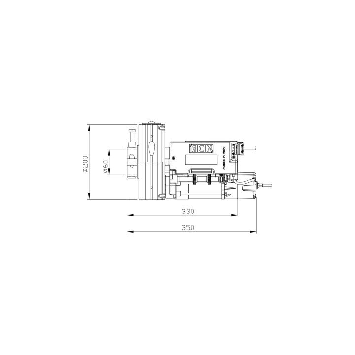 UNITITAN E-Moteur central 145Nm avec frein pour grilles et rideaux métalliques compensés par boîtes à ressorts