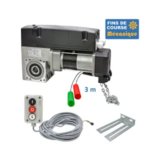 SAI 400CH 24TRS 3M + 3BP 10M +CONSOLE MSC 210-Opérateur de porte sectionnelle max:400kgs, monophasé