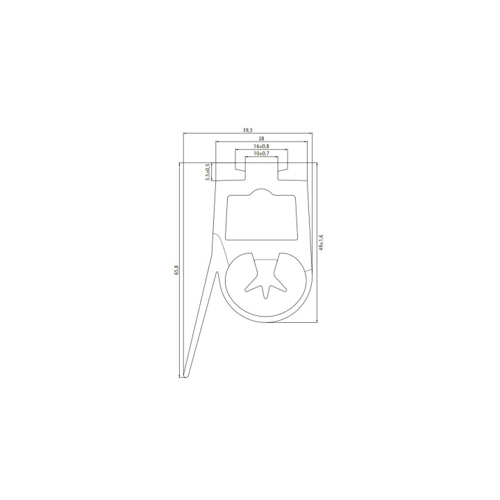 FLEX-CONTACT+BAVETTE SKSL 68(B)-Bord palpeur conducteur hauteur 68mm avec bavette