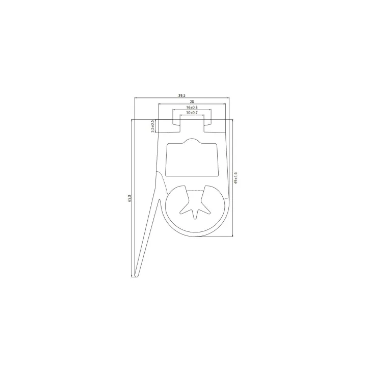 FLEX-CONTACT+BAVETTE SKSL 68(B)-Bord palpeur conducteur hauteur 68mm avec bavette