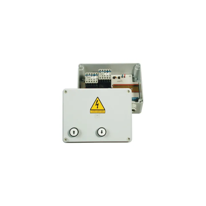 PIC 302 E-Coffret de commande avec 2 boutons poussoirs pour 1 moteur triphasé ou monophasé avec fins de course