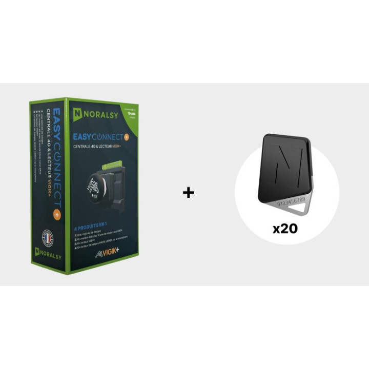 Pack Easy Connect - 1 centrale Vigik Plus 1 porte + GSM + 20 badges KCP8N