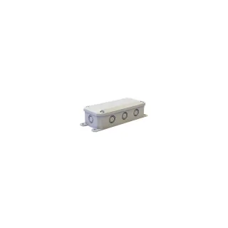 JB3000-Boitier de raccordement (158x60x39) avec 3 PE M16, 1 PE M16 anti-courbure,4 bouchons et 1 domino 5 points
