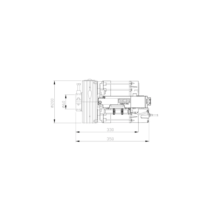 TITAN 200 BME-Moteur central 260Nm avec frein pour grilles et rideaux métalliques compensés par boîtes à ressorts