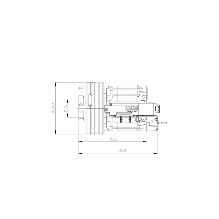 TITAN 240/76 BME-Moteur central 400Nm avec frein pour grilles et rideaux métalliques compensés par boîtes à ressorts