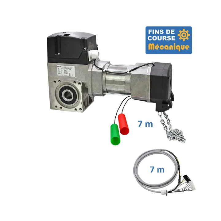 SACL 430CH 24TRS 7M-Opérateur de porte sectionnelle max:430kgs, triphasé, secours par treuil à chaîne