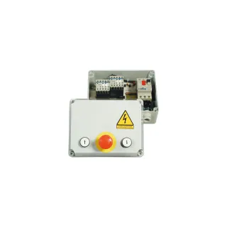 PIC 333 E-Coffret de commande avec 2 boutons poussoirs,1 arrêt d'urgence et disjoncteur 1,6/2,5A