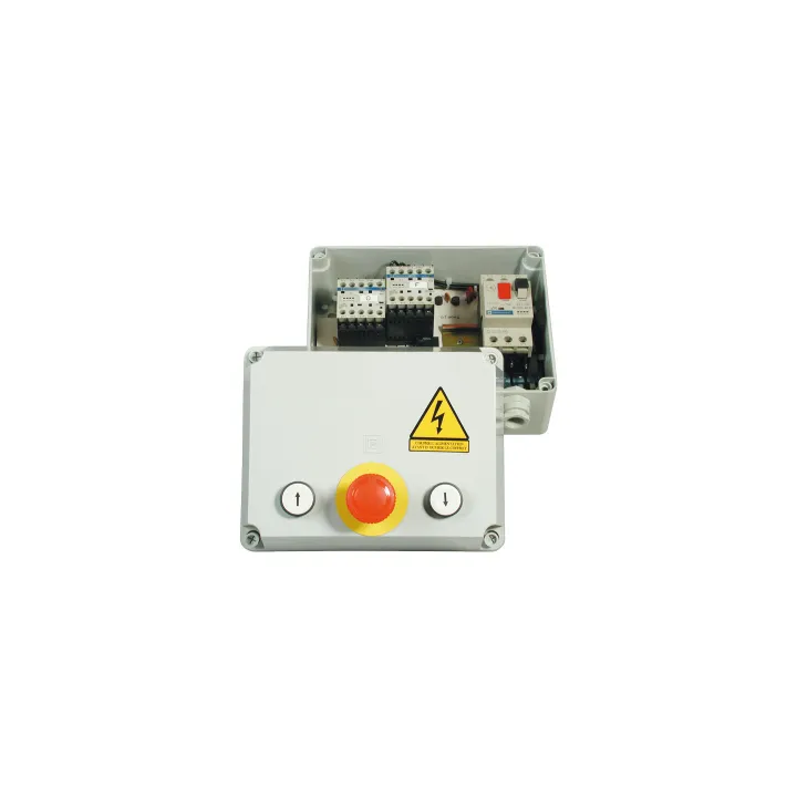 PIC 333 E-Coffret de commande avec 2 boutons poussoirs,1 arrêt d'urgence et disjoncteur 1,6/2,5A
