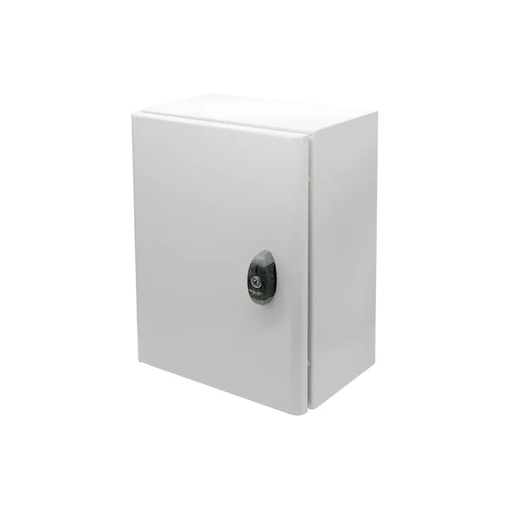 Coffret métallique 400x300x200 avec serrure et presse étoupe montés