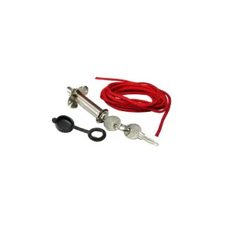 Serrure de deverrouillage avec clé diamètre 13mm, longueur 50mm avec corde de 2200mm