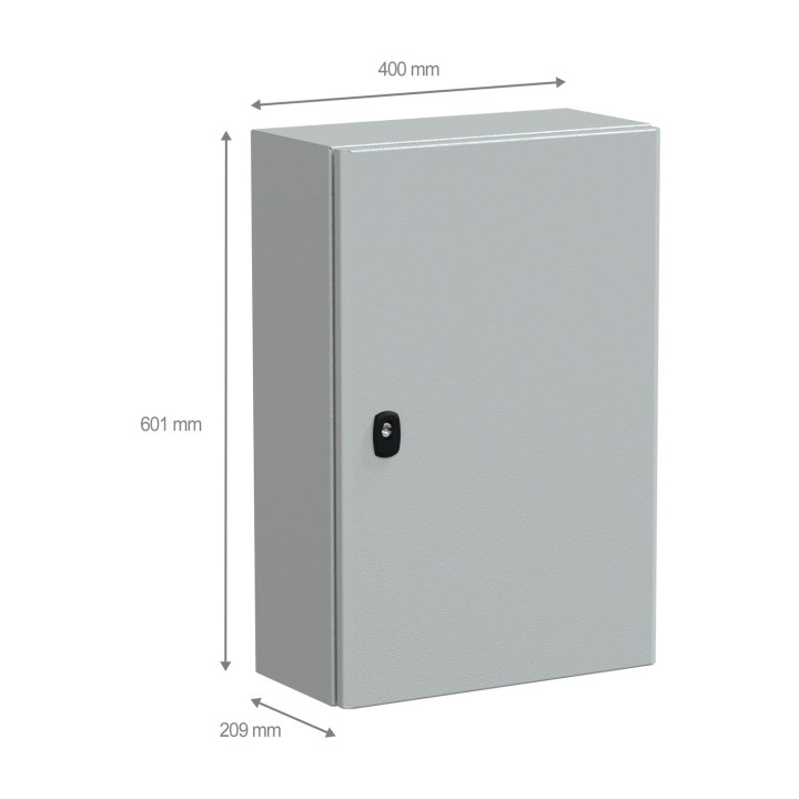 PanelSeT S3D - Enveloppe acier - H600xL400xP200 - porte pleine