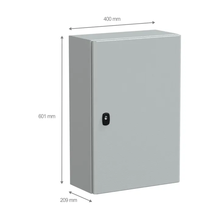 PanelSeT S3D - Enveloppe acier - H600xL400xP200 - porte pleine