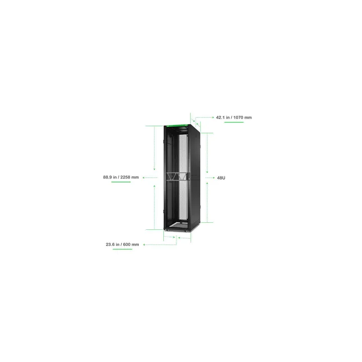 Rack NetShelter SX2 48U L600XP1070XH2258mm, noir, avec panneaux latéraux