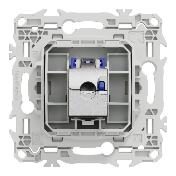 Odace - prise RJ45 - Cat6A STP grade 3TV - blanc craie