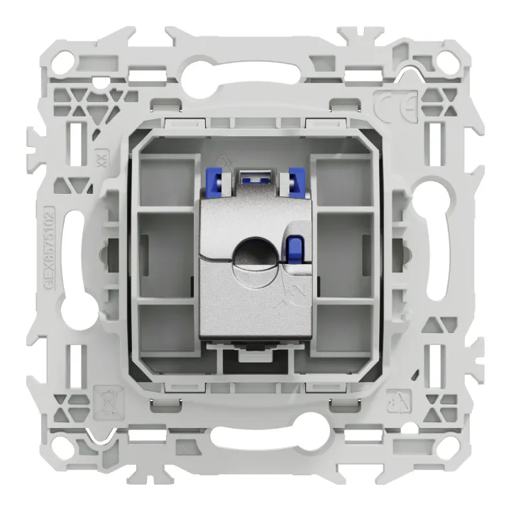Odace - prise RJ45 - Cat6A STP grade 3TV - blanc craie