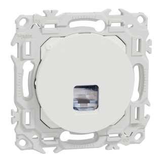 Odace - prise RJ45 - Cat6A STP grade 3TV - blanc craie