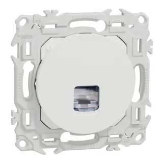 Odace - prise RJ45 - Cat6A STP grade 3TV - blanc craie
