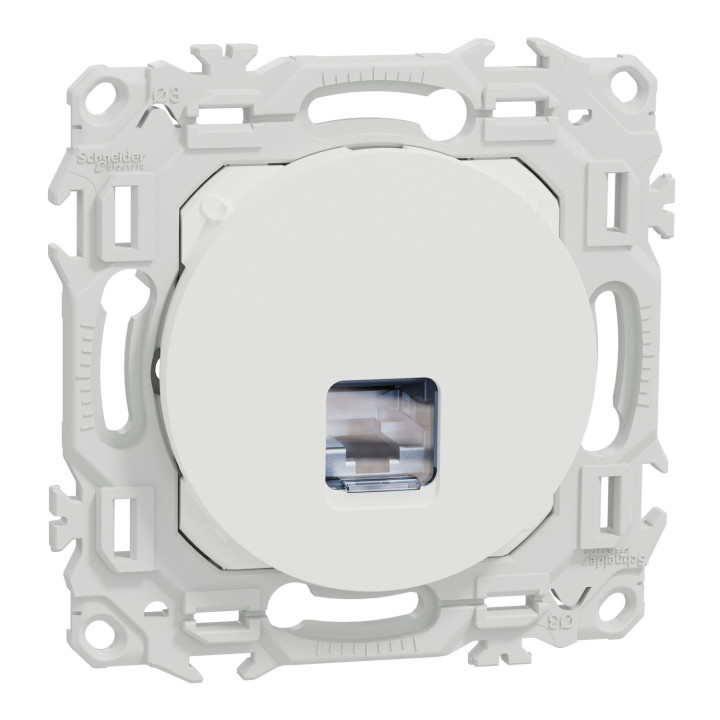 Odace - prise RJ45 - Cat6A STP grade 3TV - blanc craie