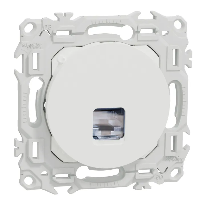 Odace - prise RJ45 - Cat6A STP grade 3TV - blanc craie