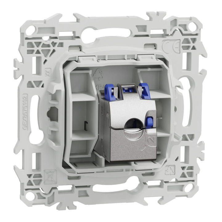 Odace - prise RJ45 - Cat6A STP grade 3TV - blanc craie