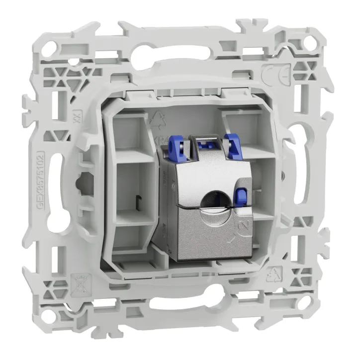 Odace - prise RJ45 - Cat6A STP grade 3TV - blanc craie