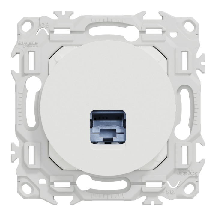 Odace - prise RJ45 - Cat6A STP grade 3TV - blanc craie