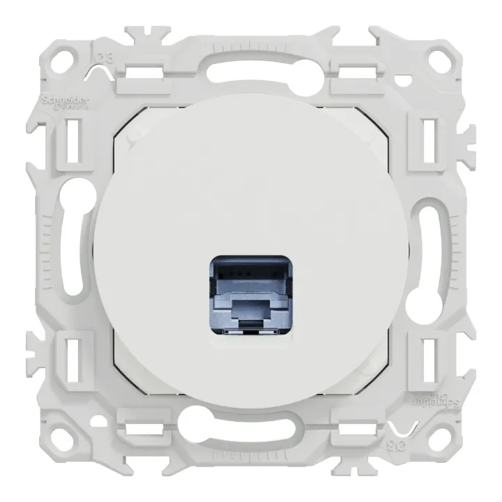 Odace - prise RJ45 - Cat6A STP grade 3TV - blanc craie