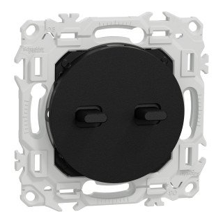 Odace - double va-et-vient ou poussoir à levier - 10AX - noir onyx