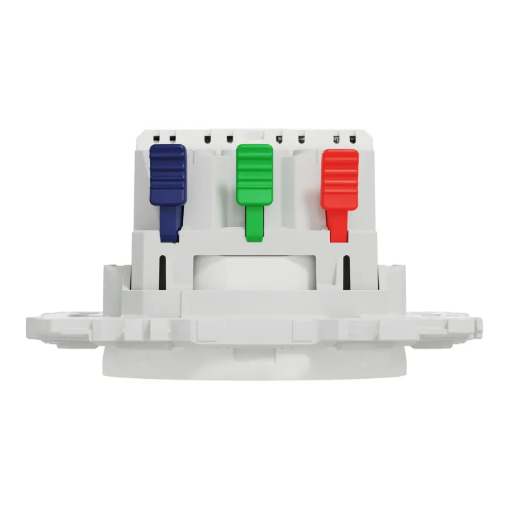 Odace - prise 2P+T affleurante + chargeur USB-C 18W Power Delivery - blanc craie