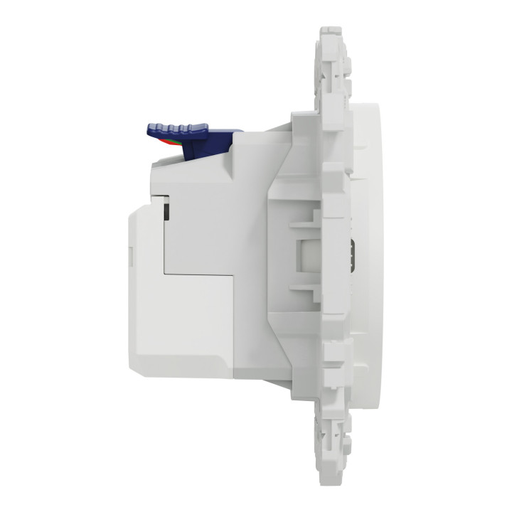 Odace - prise 2P+T affleurante + chargeur USB-C 18W Power Delivery - blanc craie