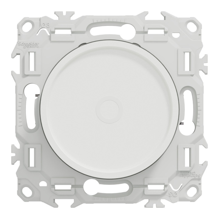 Odace - variateur de lumière universel 2 ou 3 fils - rotatif - blanc craie