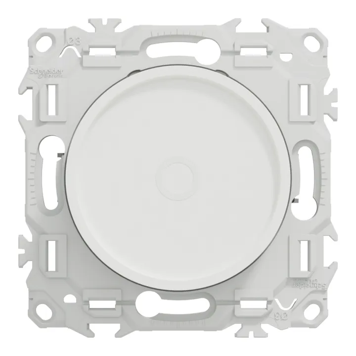 Odace - variateur de lumière universel 2 ou 3 fils - rotatif - blanc craie
