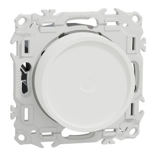 Odace - variateur de lumière universel 2 ou 3 fils - rotatif - blanc craie