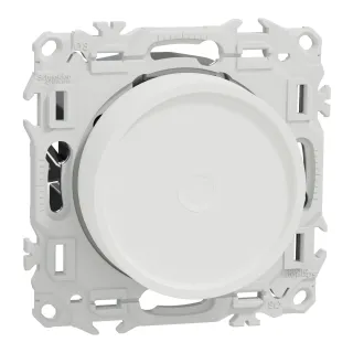 Odace - variateur de lumière universel 2 ou 3 fils - rotatif - blanc craie