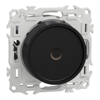 Odace - variateur de lumière universel 2 ou 3 fils - rotatif - noir onyx