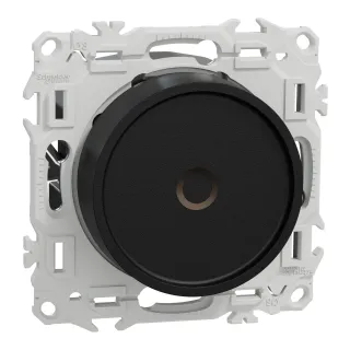 Odace - variateur de lumière universel 2 ou 3 fils - rotatif - noir onyx
