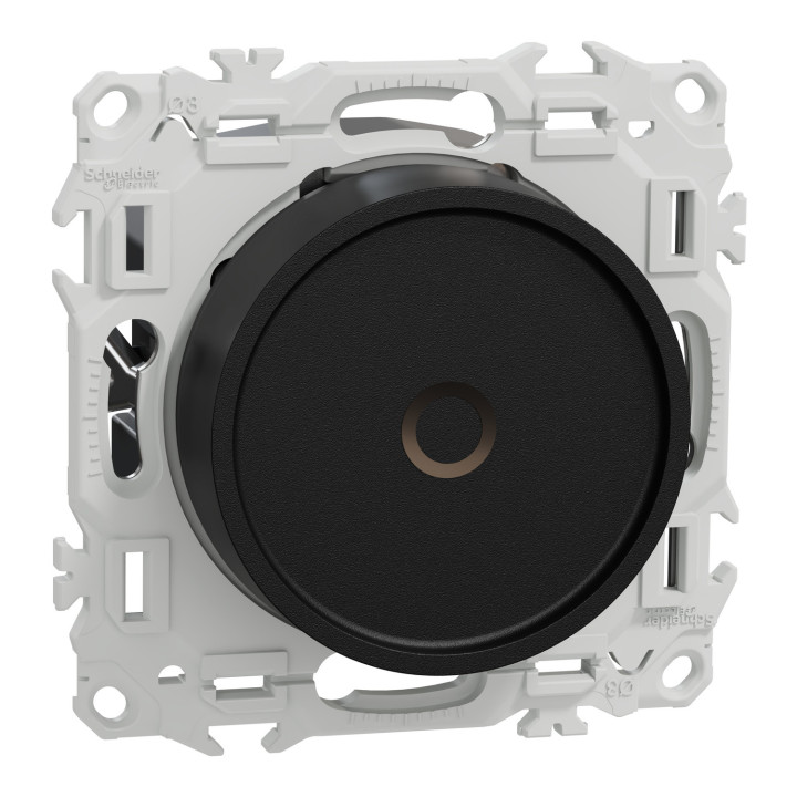 Odace - variateur de lumière universel 2 ou 3 fils - rotatif - noir onyx