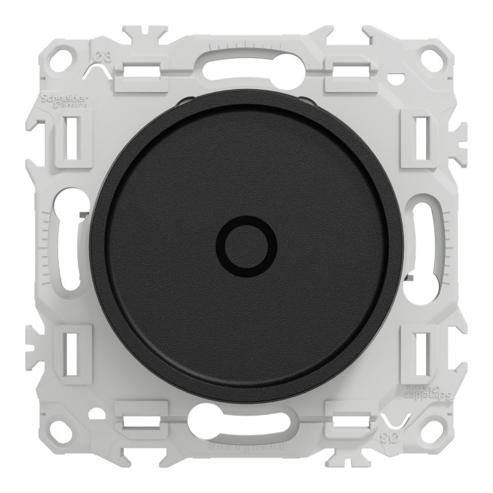 Odace - variateur de lumière universel 2 ou 3 fils - rotatif - noir onyx