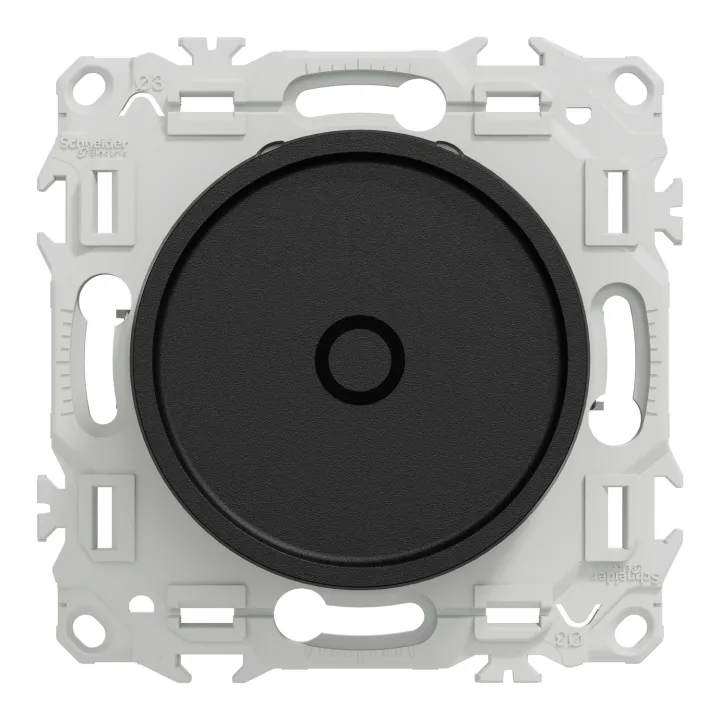 Odace - variateur de lumière universel 2 ou 3 fils - rotatif - noir onyx