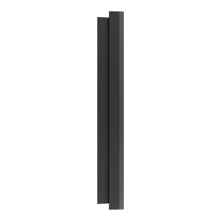 Odace Métal - plaque de finition 2 postes - effet Perle Noire support noir