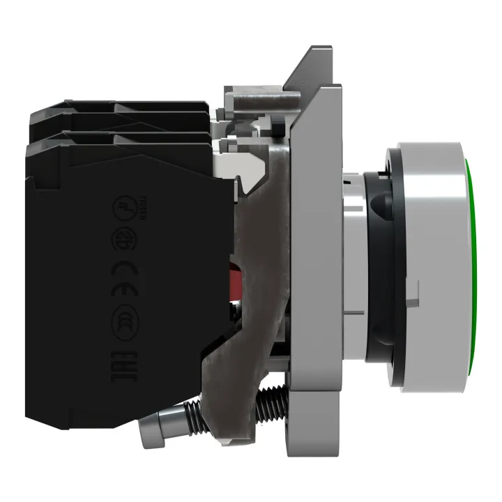 Harmony XB4 - bouton poussoir à impulsion - Ø22 - vert - 1O+1F - vis étrier