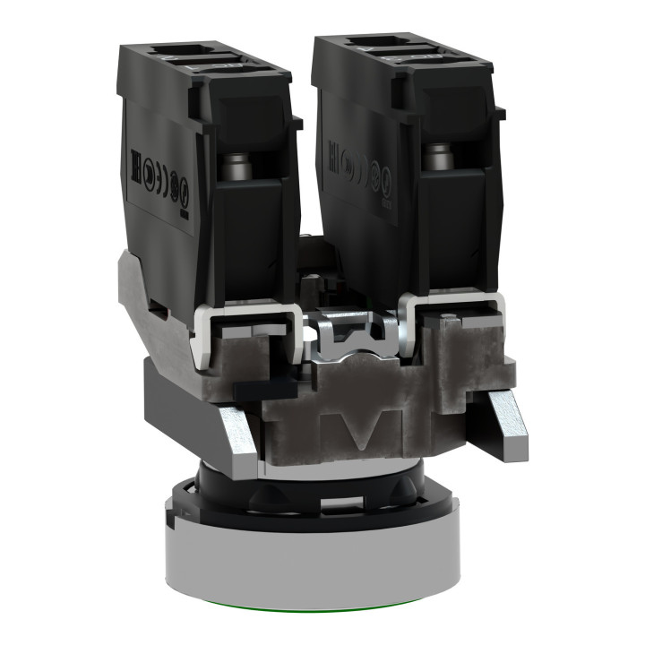 Harmony XB4 - bouton poussoir à impulsion - Ø22 - vert - 1O+1F - vis étrier