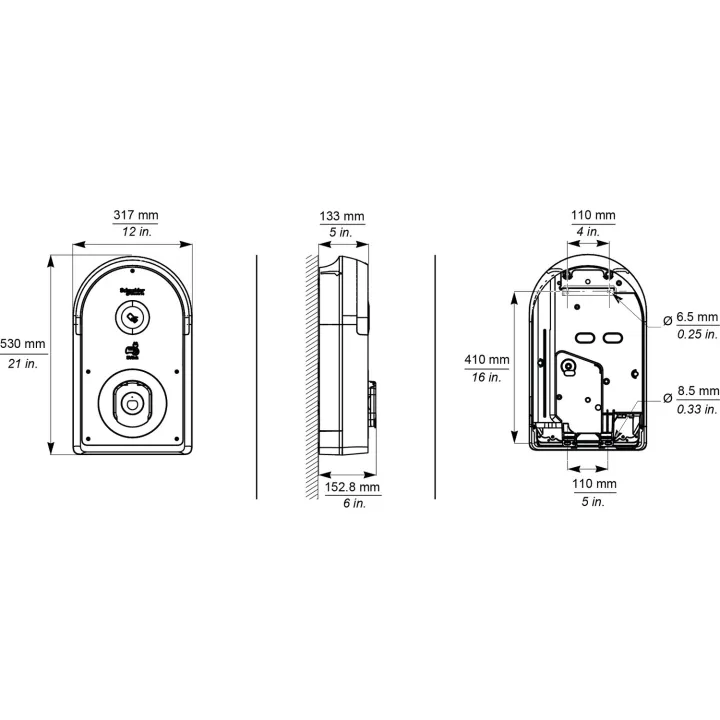 EVlink Pro AC 1PH-7,4 kW-32A-1 priseT2S-RDC-DD 6 mA+RCD Type A +MNx+MID 1 PH