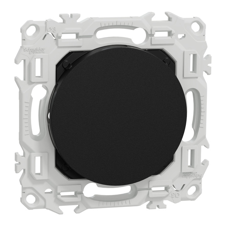 Odace - obturateur - pré-perçage pour sortie de câble - noir onyx