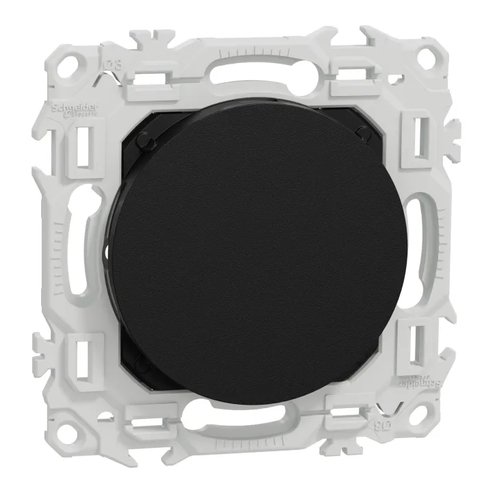 Odace - obturateur - pré-perçage pour sortie de câble - noir onyx