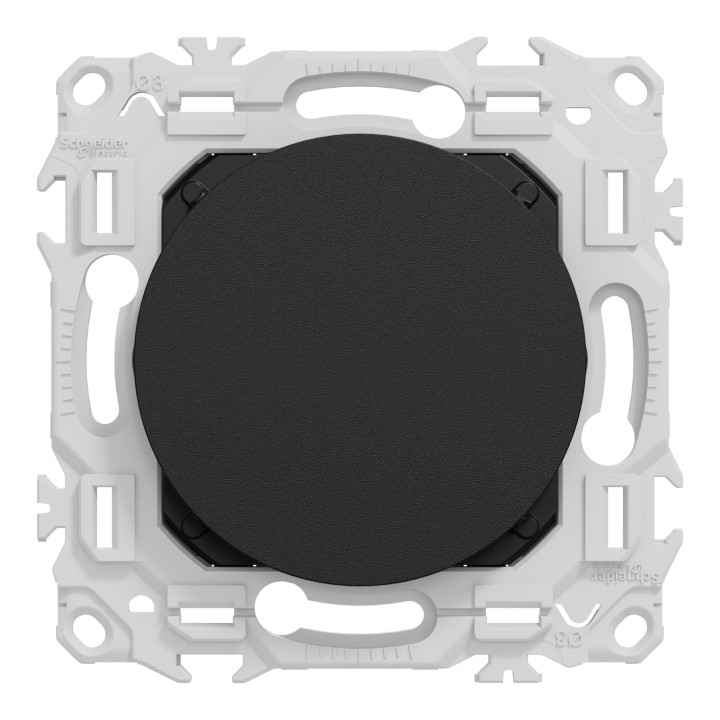 Odace - obturateur - pré-perçage pour sortie de câble - noir onyx